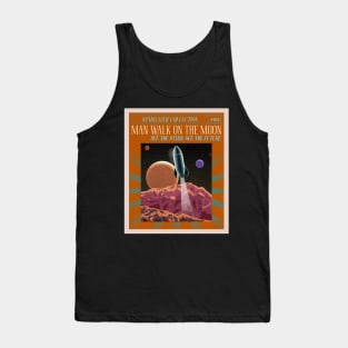 Vintage Stargazing Man Walk on the Moon Tank Top